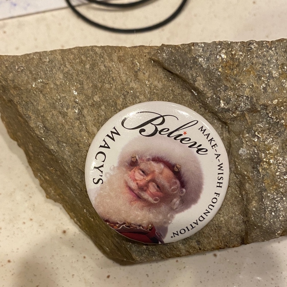 Macy's Santa Believe Button pin